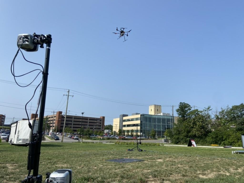 UAV test with the motion