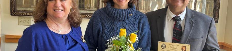 Pickering (center) and Cohen (right) at the Amelia Earhart award ceremony. 