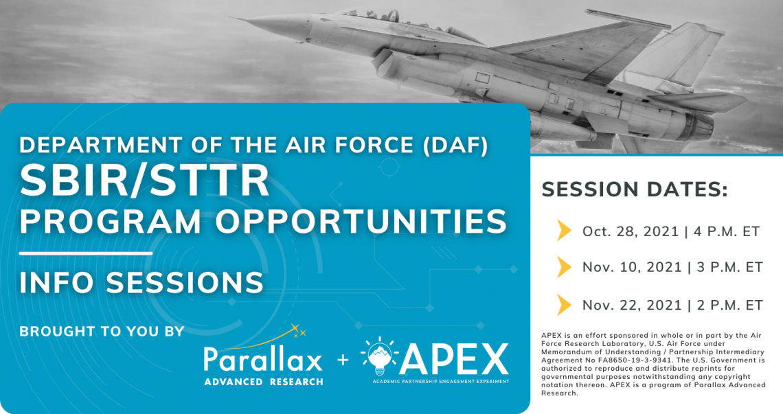 DAF SBIR/STTR Program Opportunities Info Sessions