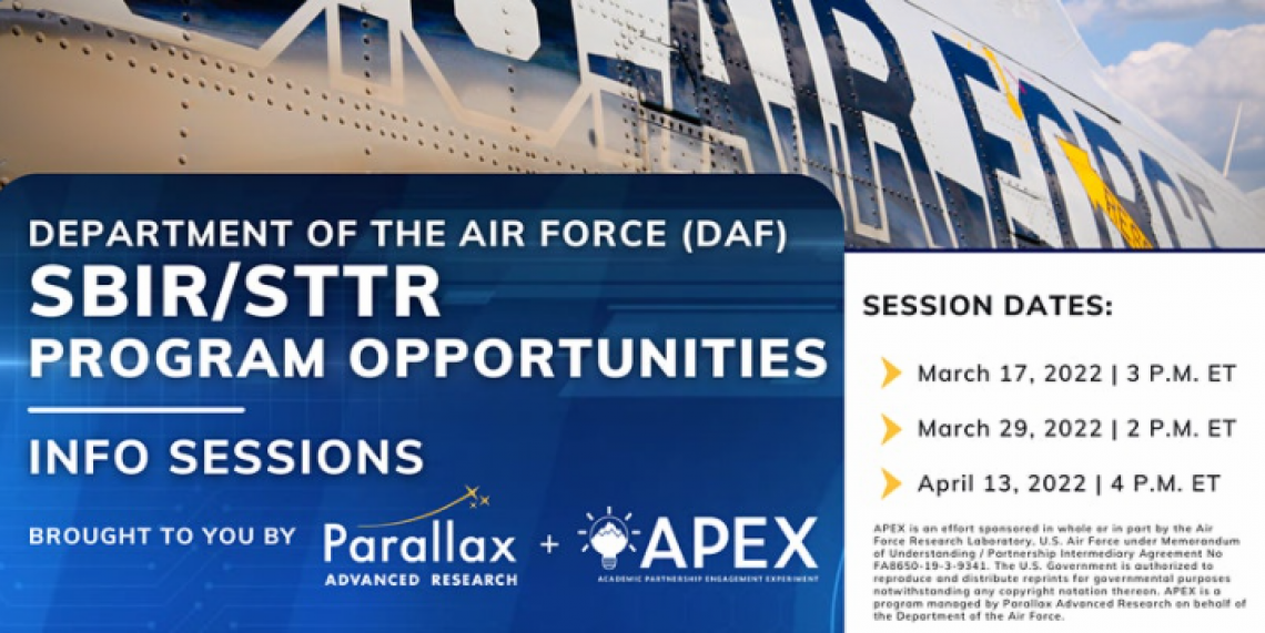 APEX SBIR/STTR Info Sessions